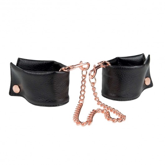 Черные мягкие наручники Entice French Cuffs с цепью - California Exotic Novelties - купить с доставкой в Магнитогорске