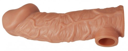 Телесная насадка на фаллос с фиксацией мошонки EXTREME SLEEVE - 15,6 см. - KOKOS - в Магнитогорске купить с доставкой