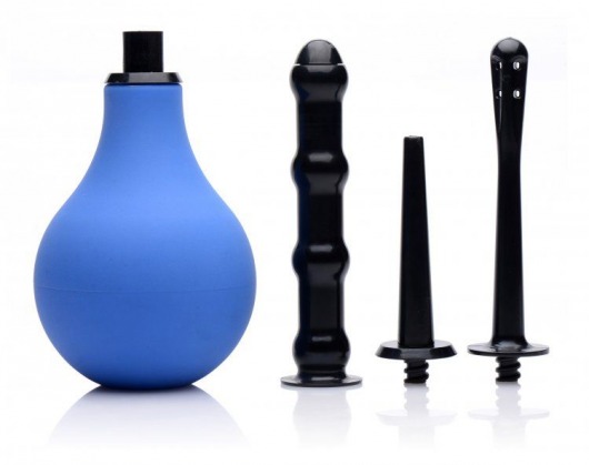 Анальный душ с 3 насадками Premium One-way Valve Anal Douche Set - XR Brands - купить с доставкой в Магнитогорске