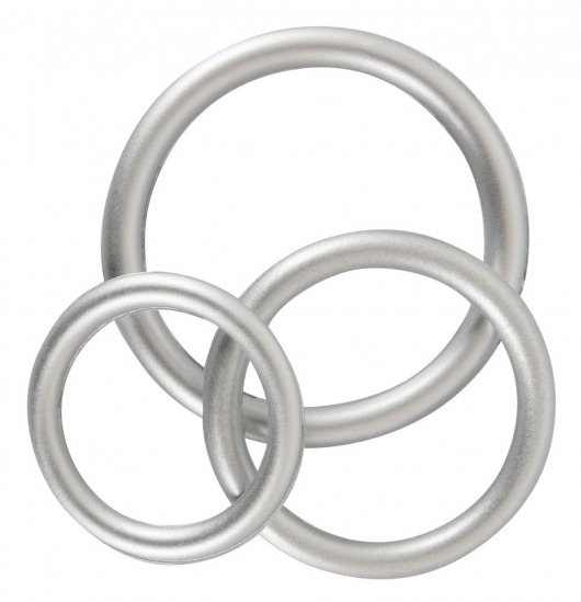 Набор из 3 эрекционных колец под металл Metallic Silicone Cock Ring Set - Orion - в Магнитогорске купить с доставкой