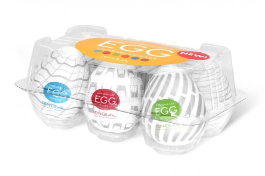 Набор из 6 мастурбаторов Tenga EGG Easy Beat с различным рельефом - Tenga - в Магнитогорске купить с доставкой