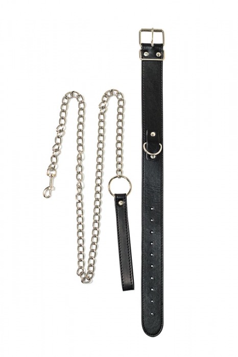 Черный ошейник с поводком Wild - Lola Games - купить с доставкой в Магнитогорске