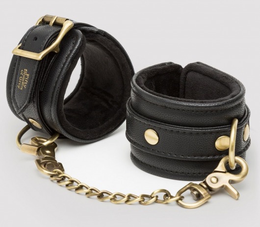 Черные наручники Bound to You Faux Leather Wrist Cuffs - Fifty Shades of Grey - купить с доставкой в Магнитогорске