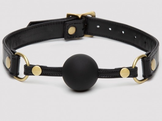 Черный кляп-шар Bound to You Faux Leather Ball Gag - Fifty Shades of Grey - купить с доставкой в Магнитогорске