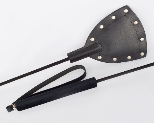 Черный стек  Готика  с заклепками - 67 см. - Sitabella - купить с доставкой в Магнитогорске