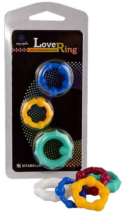 Набор из 3 цветных эрекционных колец Love Ring - Sitabella - в Магнитогорске купить с доставкой