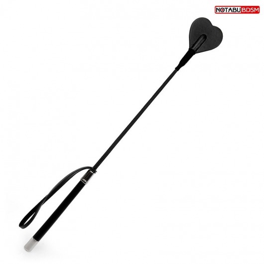 Черный стек с наконечником-сердечком - 54 см. - Notabu - купить с доставкой в Магнитогорске