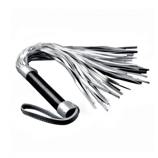Серебристая плетка Struggle My Flogger с черной ручкой - 45 см. - Lovetoy - купить с доставкой в Магнитогорске