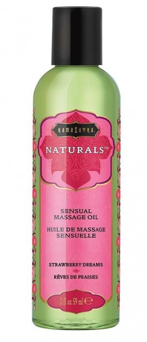 Массажное масло Naturals Strawberry Dreams с ароматом клубники - 59 мл. - Kama Sutra - купить с доставкой в Магнитогорске
