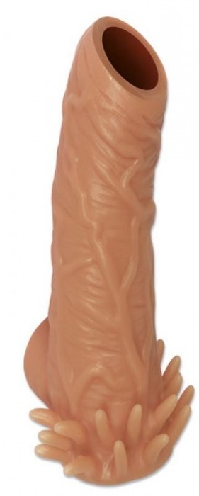 Телесная насадка с усиками и открытой головкой Nude Sleeve L - 14 см. - KOKOS - в Магнитогорске купить с доставкой
