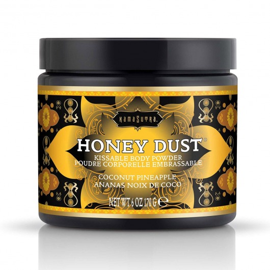 Пудра для тела Honey Dust Body Powder с ароматом кокоса и ананаса - 170 гр. - Kama Sutra - купить с доставкой в Магнитогорске