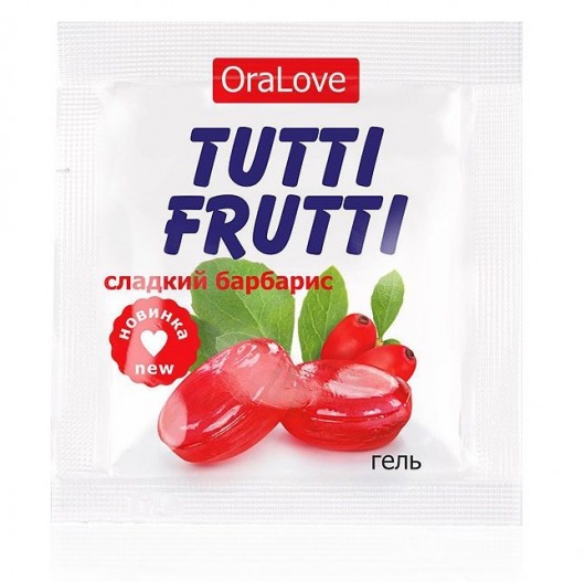 Гель-смазка Tutti-frutti со вкусом барбариса - 4 гр. - Биоритм - купить с доставкой в Магнитогорске
