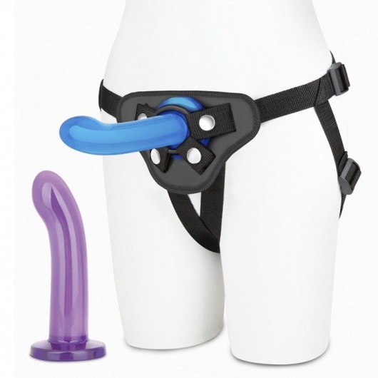 Страпон унисекс Beginners Strap-On с 2 насадками - 15 и 13 см. - Lux Fetish - купить с доставкой в Магнитогорске