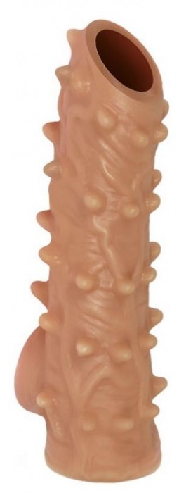 Телесная насадка с шипами и открытой головкой Nude Sleeve S - 10 см. - KOKOS - в Магнитогорске купить с доставкой
