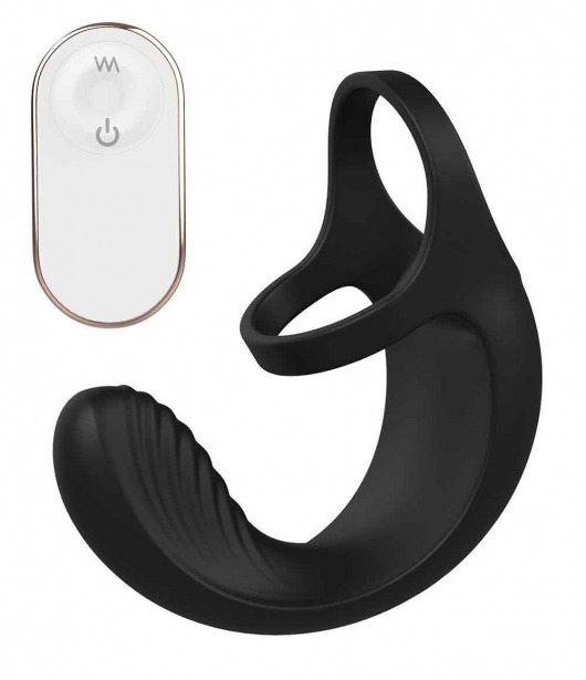 Черный анальный стимулятор с эрекционными кольцами Remote Couple Teaser - Dream Toys - в Магнитогорске купить с доставкой