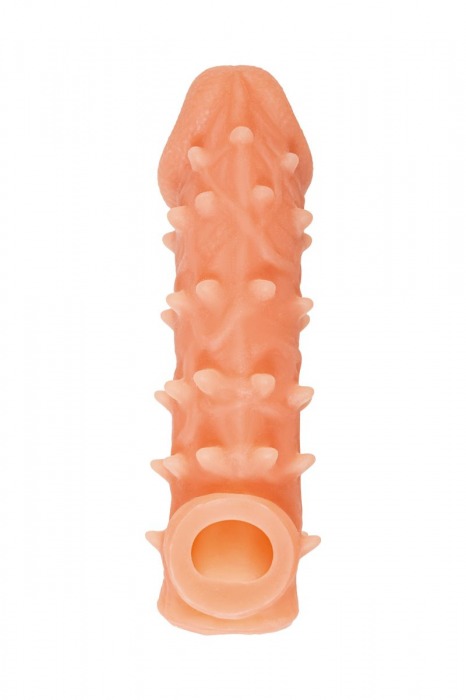 Телесная закрытая насадка с пупырышками Cock Sleeve Size M - 15,6 см. - KOKOS - в Магнитогорске купить с доставкой