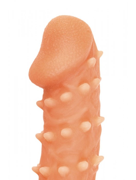 Телесная закрытая насадка с пупырышками Cock Sleeve Size L - 17,6 см. - KOKOS - в Магнитогорске купить с доставкой