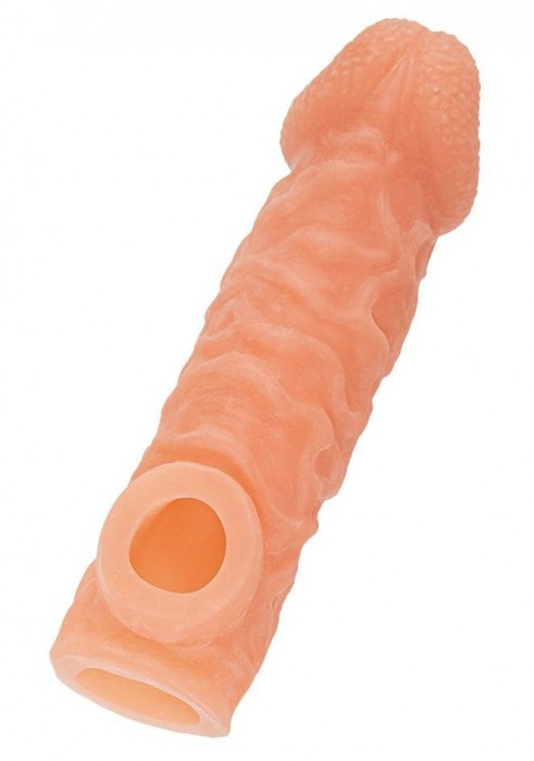 Телесная закрытая насадка с шершавой головкой Cock Sleeve Size L - 17,6 см. - KOKOS - в Магнитогорске купить с доставкой