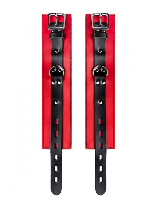 Красно-черные оковы на ноги из кожи - ToyFa - купить с доставкой в Магнитогорске