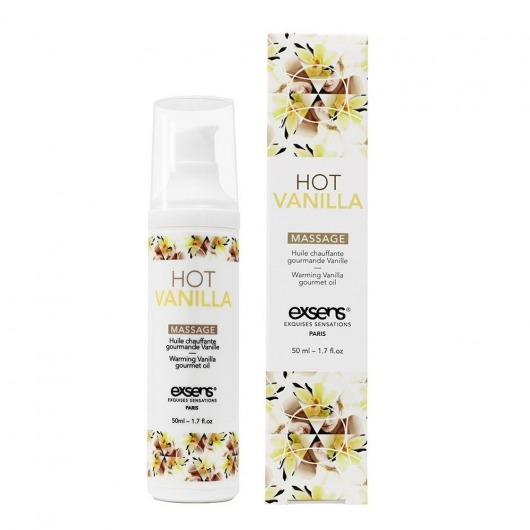 Разогревающее массажное масло с ароматом ванили Gourmet Hot Vanilla - 50 мл. - Exsens - купить с доставкой в Магнитогорске