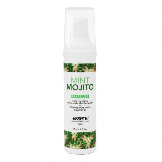 Разогревающее массажное масло с ароматом мохито Gourmet Mint Mojito - 50 мл. - Exsens - купить с доставкой в Магнитогорске