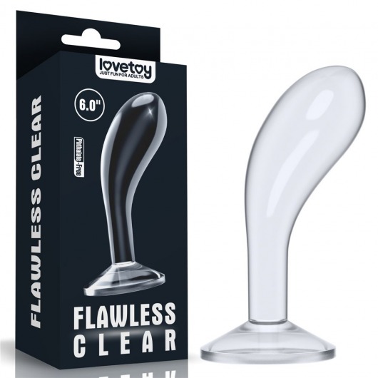 Прозрачный стимулятор простаты Flawless Clear Prostate Plug - 15 см. - Lovetoy - в Магнитогорске купить с доставкой