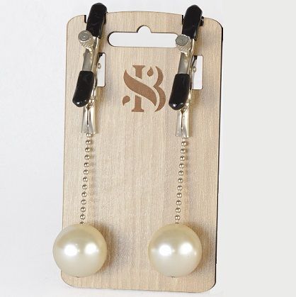 Зажимы на соски с бусинами под жемчуг Pearl - Sitabella - купить с доставкой в Магнитогорске