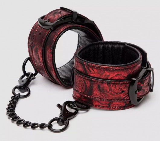 Красно-черные наручники Reversible Faux Leather Wrist Cuffs - Fifty Shades of Grey - купить с доставкой в Магнитогорске