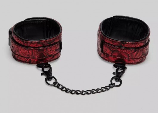 Красно-черные оковы Reversible Faux Leather Ankle Cuffs - Fifty Shades of Grey - купить с доставкой в Магнитогорске