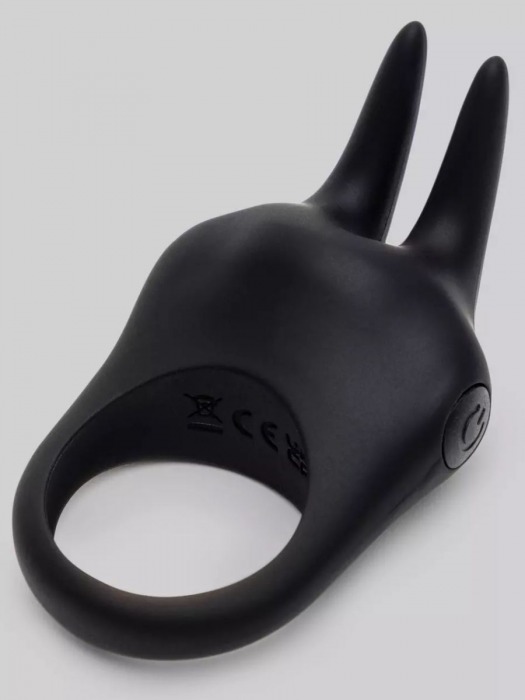 Черное эрекционное виброкольцо Sensation Rechargeable Vibrating Rabbit Love Ring - Fifty Shades of Grey - в Магнитогорске купить с доставкой