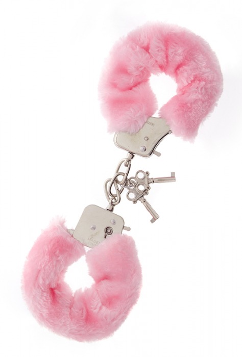 Металлические наручники с розовой меховой опушкой METAL HANDCUFF WITH PLUSH PINK - Dream Toys - купить с доставкой в Магнитогорске