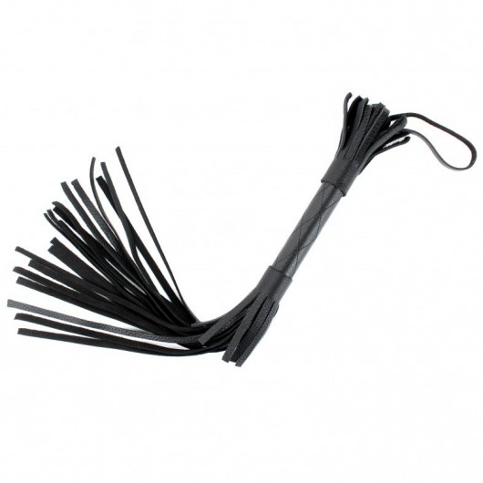 Чёрная плетка из натуральной кожи - 45 см. - БДСМ Арсенал - купить с доставкой в Магнитогорске