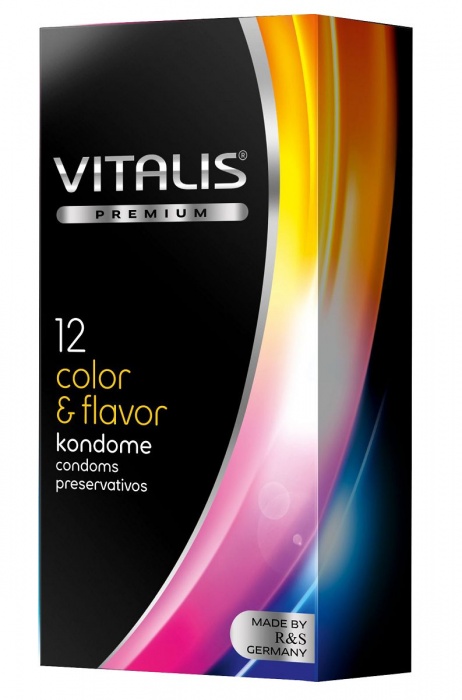 Цветные ароматизированные презервативы VITALIS PREMIUM color   flavor - 12 шт. - Vitalis - купить с доставкой в Магнитогорске