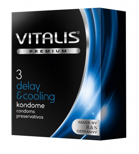Презервативы VITALIS PREMIUM delay   cooling с охлаждающим эффектом - 3 шт. - Vitalis - купить с доставкой в Магнитогорске