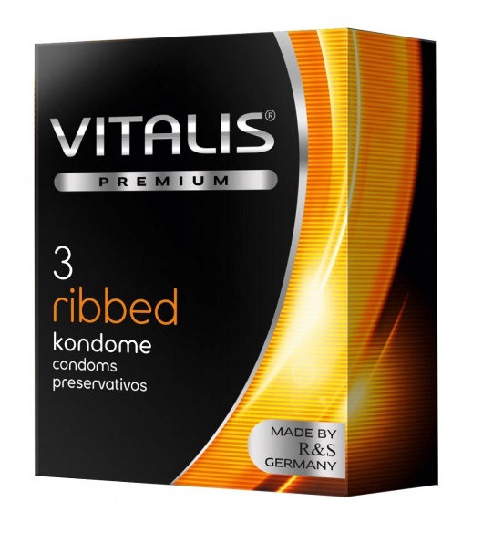 Ребристые презервативы VITALIS PREMIUM ribbed - 3 шт. - Vitalis - купить с доставкой в Магнитогорске