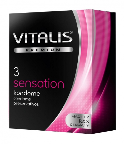 Презервативы с пупырышками и кольцами VITALIS PREMIUM sensation - 3 шт. - Vitalis - купить с доставкой в Магнитогорске