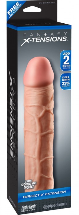 Телесная насадка Fantasy X-tensions Perfect 2  Extension - 20,3 см. - Pipedream - в Магнитогорске купить с доставкой