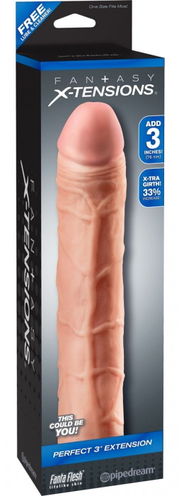 Телесная удлиняющая насадка Perfect 3 Extension - 22 см. - Pipedream - в Магнитогорске купить с доставкой