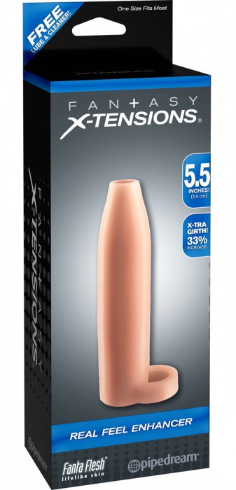 Насадка-расширитель с кольцом для подхвата мошонки Real Feel Enhancer - 14 см. - Pipedream - в Магнитогорске купить с доставкой