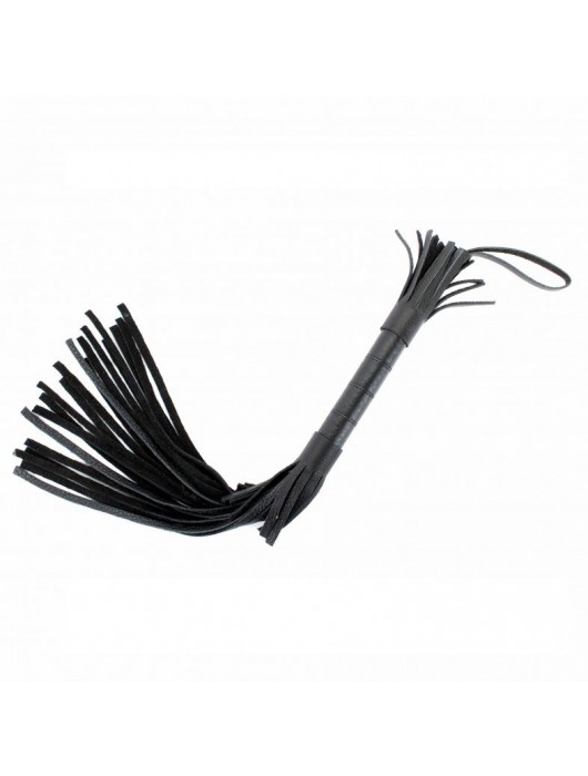 Короткая чёрная плетка из натуральной кожи - БДСМ Арсенал - купить с доставкой в Магнитогорске