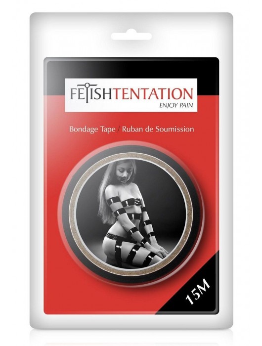 Черный скотч для фиксации - 15 м. - Fetish Tentation - купить с доставкой в Магнитогорске