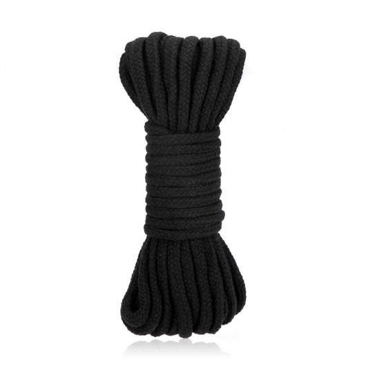 Черная хлопковая веревка для связывания Bondage Rope - 10 м. - Lux Fetish - купить с доставкой в Магнитогорске
