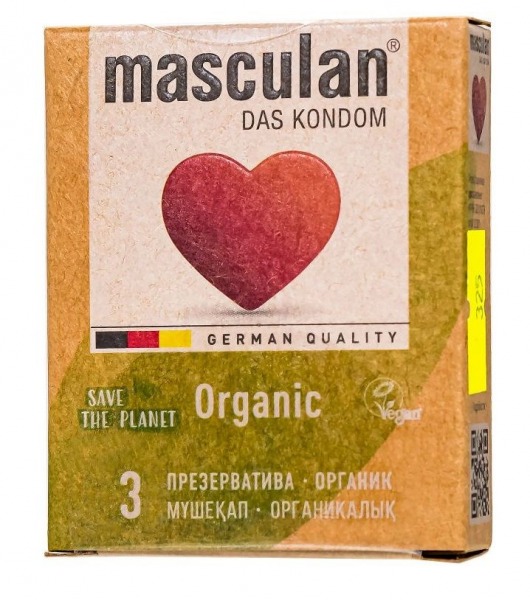 Экологически чистые презервативы Masculan Organic - 3 шт. - Masculan - купить с доставкой в Магнитогорске