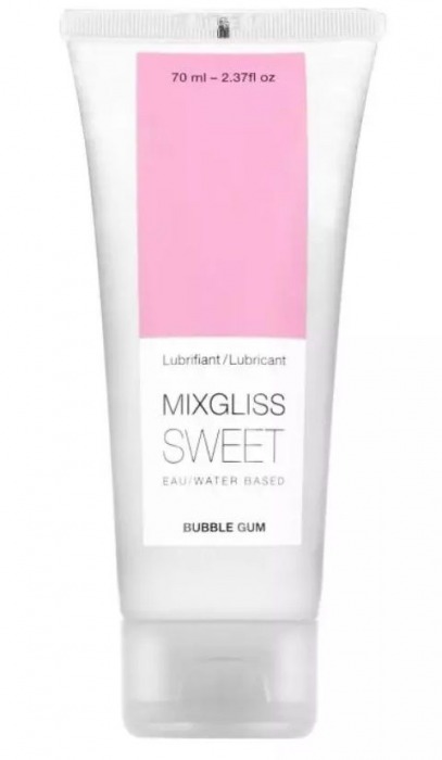 Смазка на водной основе Mixgliss Sweet с ароматом бабл-гам - 70 мл. - Mixgliss - купить с доставкой в Магнитогорске