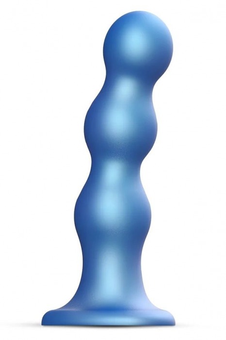 Голубая насадка Strap-On-Me Dildo Plug Balls size S - Strap-on-me - купить с доставкой в Магнитогорске