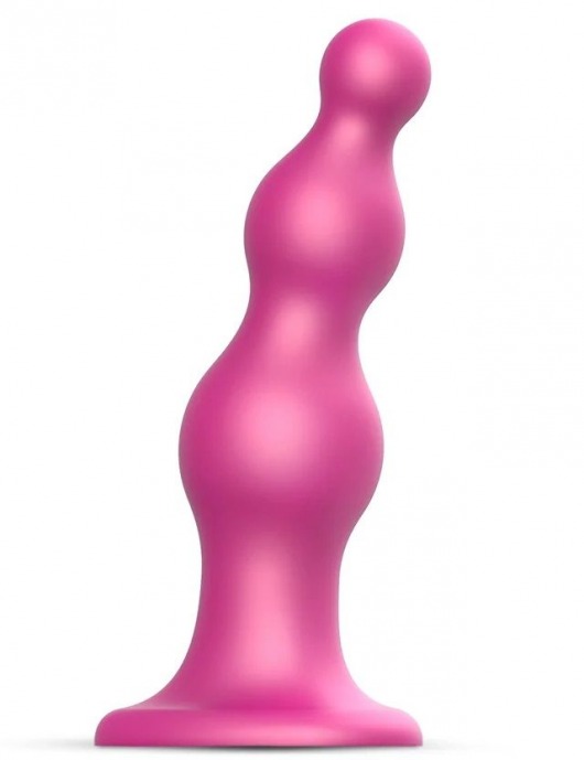 Розовая насадка Strap-On-Me Dildo Plug Beads size S - Strap-on-me - купить с доставкой в Магнитогорске