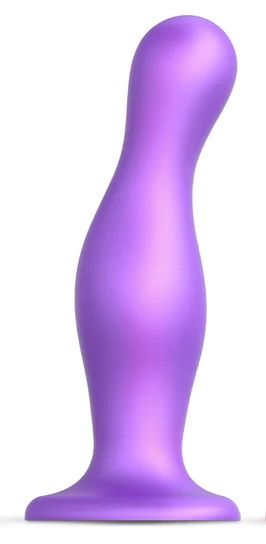 Фиолетовая насадка Strap-On-Me Dildo Plug Curvy size L - Strap-on-me - купить с доставкой в Магнитогорске