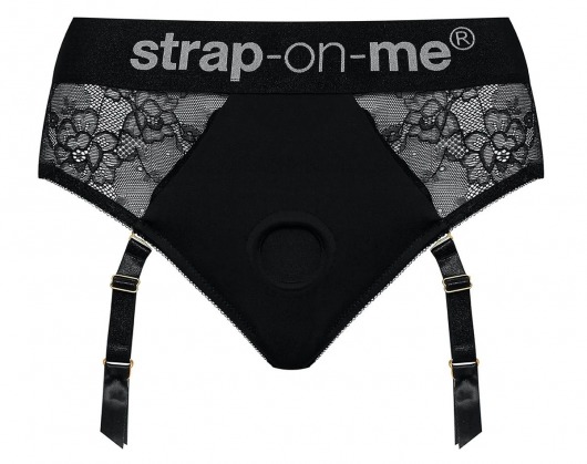 Черные трусики для насадок Diva Lingerie Harness - size L - Strap-on-me - купить с доставкой в Магнитогорске