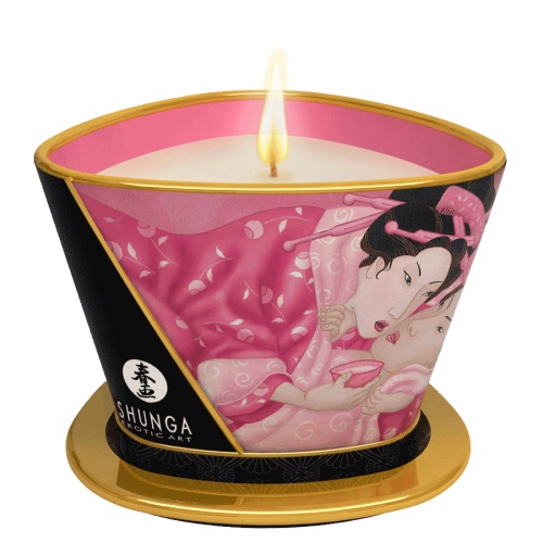 Массажная свеча Rose Petals с ароматом розы - 170 мл. - Shunga - купить с доставкой в Магнитогорске