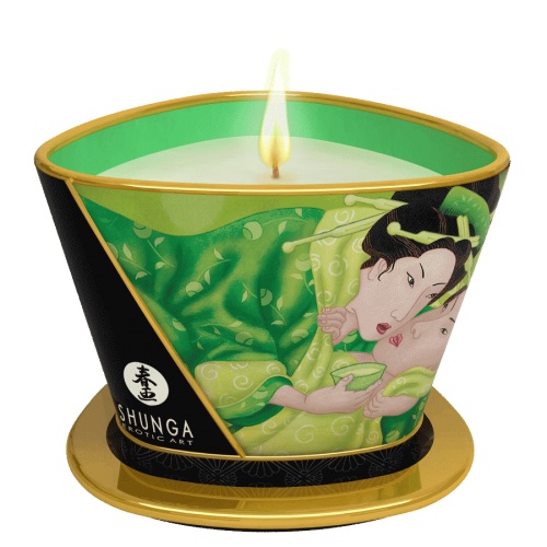 Массажная свеча Exotic Green Tea с ароматом зелёного чая - 170 мл. - Shunga - купить с доставкой в Магнитогорске